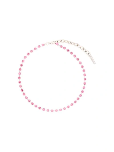 Shop We11 Done We11done Embellished Short Necklace - Pink