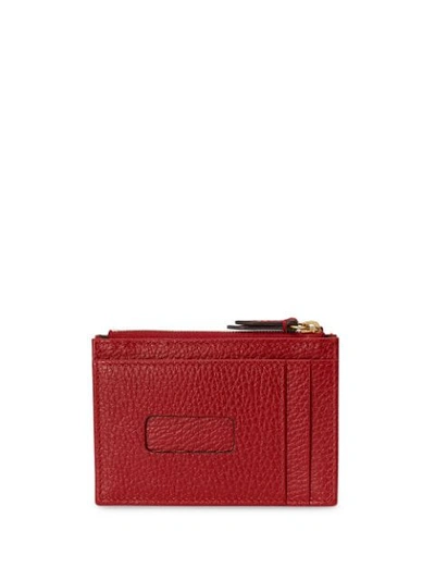 Shop Gucci Gg Marmont Card Holder In Red