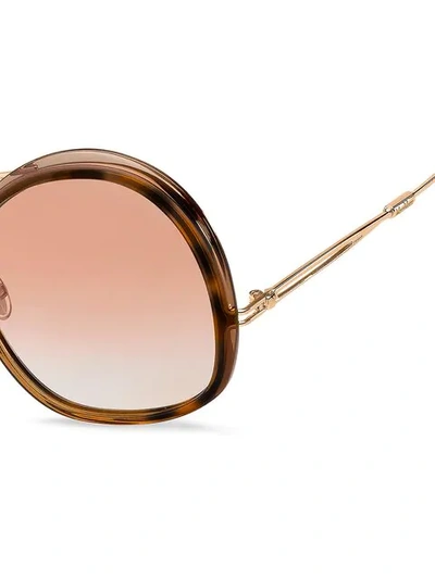 Shop Max Mara Oversized Frame Sunglasses In Gold