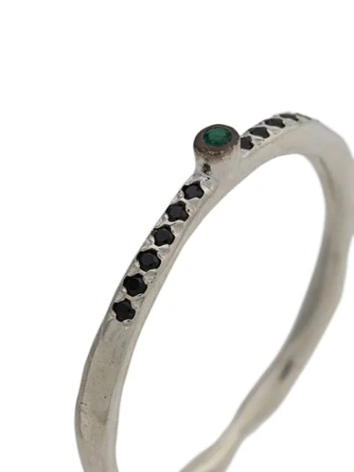 Shop Rosa Maria Ytos Black Emerald Ring In Silver
