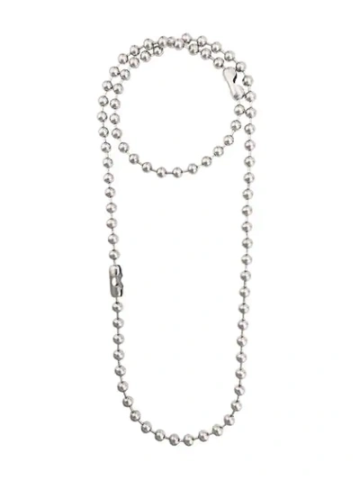 Shop Mm6 Maison Margiela Layered Bead Necklace In Silver
