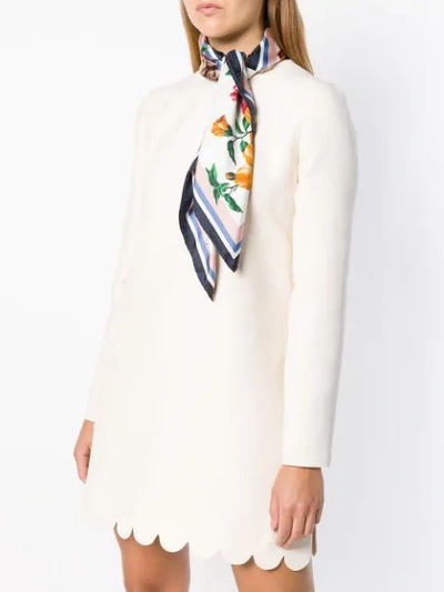 Shop Dolce & Gabbana Square Floral Printed Scarf - White