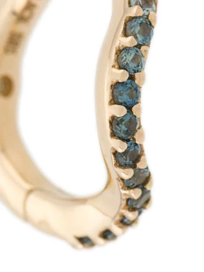 Shop Maria Black 14kt Yellow Gold And Sapphire Wave Huggies