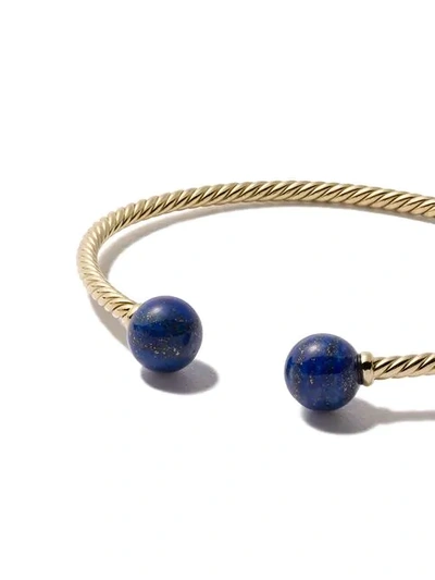 Shop David Yurman 18kt Yellow Gold Solari Lapis Lazuli Bead Cuff Bracelet In 88bla