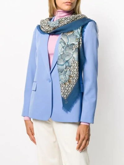 Shop Ferragamo Gancini Scarf In Blue