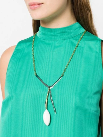 Shop Marni Abstract Pendant Necklace In Metallic