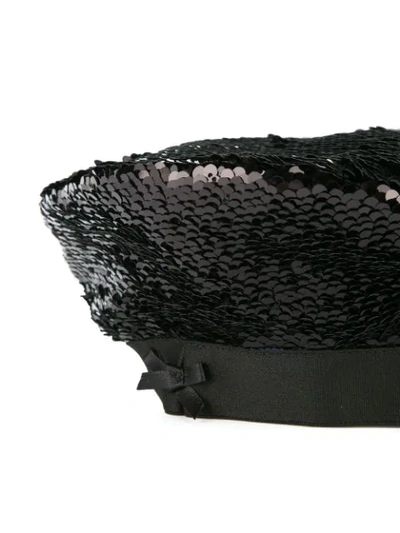Shop Racil Sequinned Beret In Black