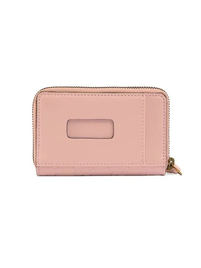 Shop Gucci Signature Card Case With Cat In Pink