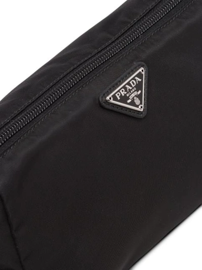 Shop Prada Triangle-logo Makeup Bag In Black