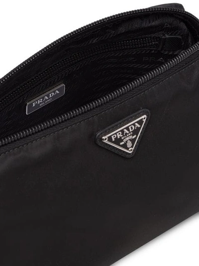 Shop Prada Triangle-logo Makeup Bag In Black