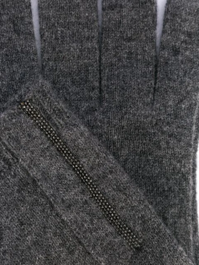 Shop Brunello Cucinelli Fine Knit Gloves In Grey