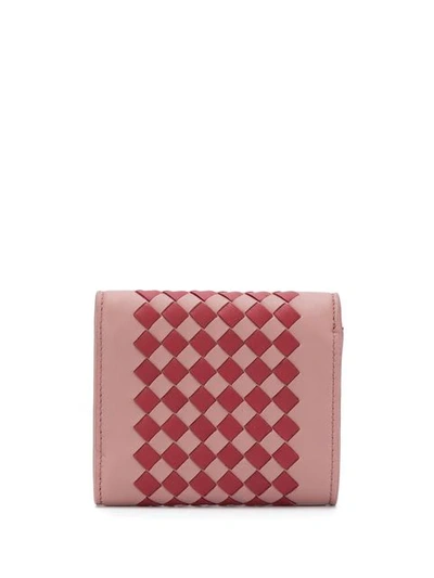 Shop Bottega Veneta Woven Detail Wallet In Pink