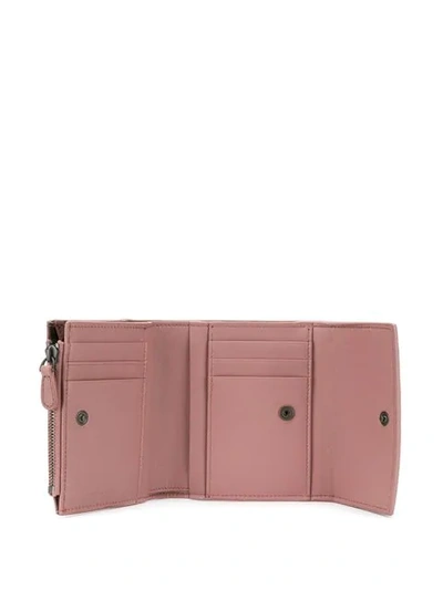 Shop Bottega Veneta Woven Detail Wallet In Pink