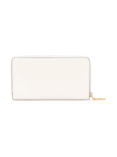 Shop Versace Embossed V Wallet - White
