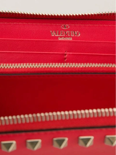 Shop Valentino Garavani Rockstud Wallet - Red