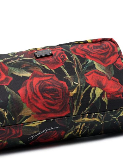 Shop Dolce & Gabbana Rose Print Nylon Pouch - Black