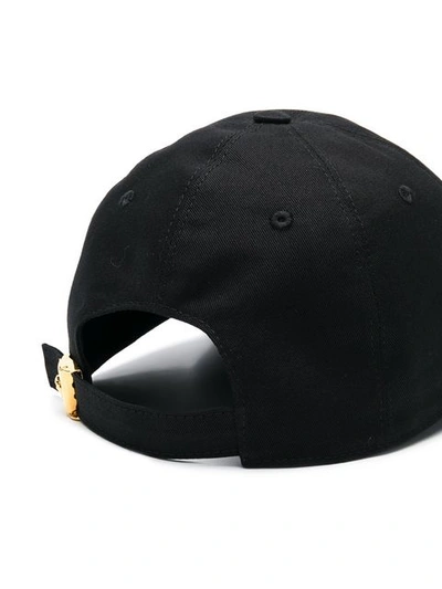 Shop Versace Logo Embroidered Adjustable Baseball Cap In Black