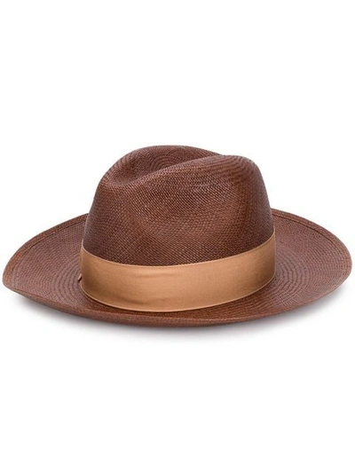 Shop Borsalino Upturned Brim Hat In Brown