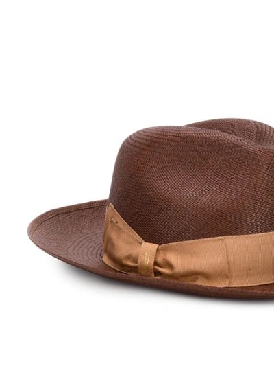 Shop Borsalino Upturned Brim Hat In Brown