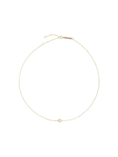 Shop Zoë Chicco 14kt Yellow Gold Single Horizontal Diamond Teardrop Chain Necklace