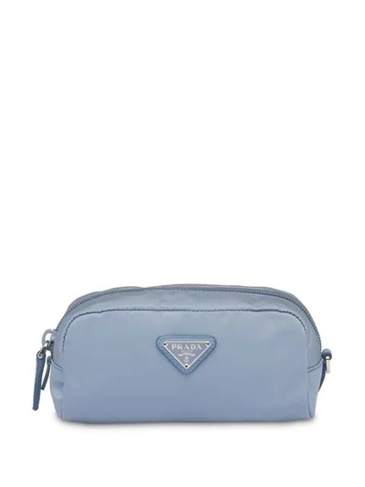 Shop Prada Cosmetic Make Up Pouch In Blue