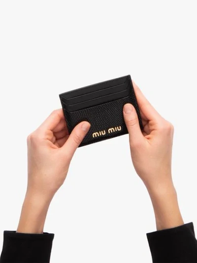 MIU MIU LOGO PLAQUE CARD HOLDER - 黑色