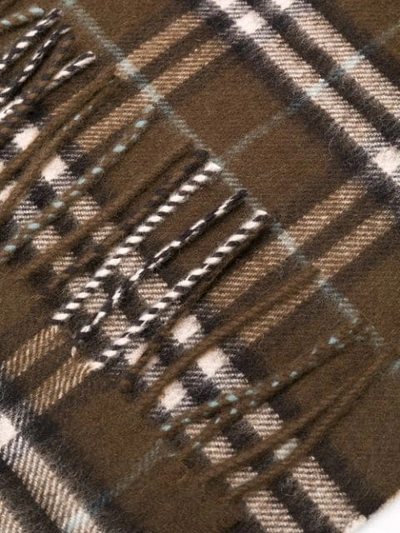 Shop Burberry Check Cashmere Scarf In Brown