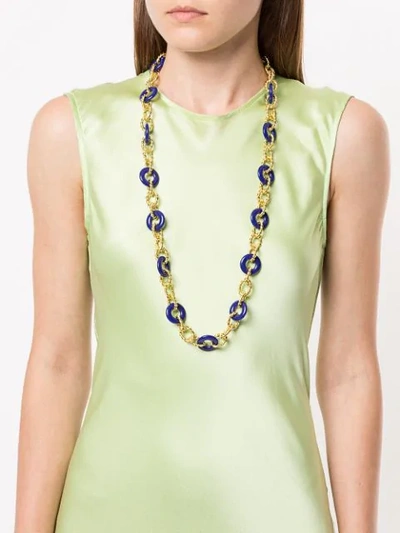 Shop Kenneth Jay Lane Knotted Necklace In Gold