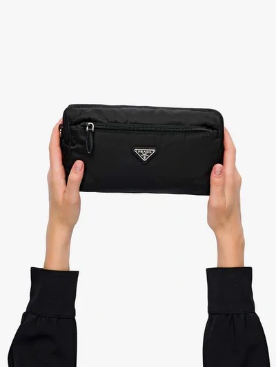 Shop Prada Logo-plaque Travel Pouch In Black