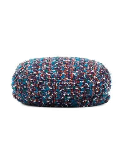 Shop Maison Michel New Abby Tweed Baker Boy Cap In Multicoloured