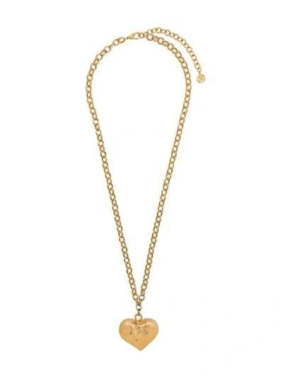 Pre-owned Givenchy Heart Pendant Necklace In Gold