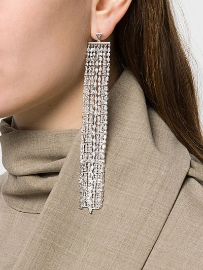 Shop Fallon Monarch Waterfall Earrings In Silver
