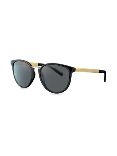 Shop Versace Round Frame Sunglasses In Black