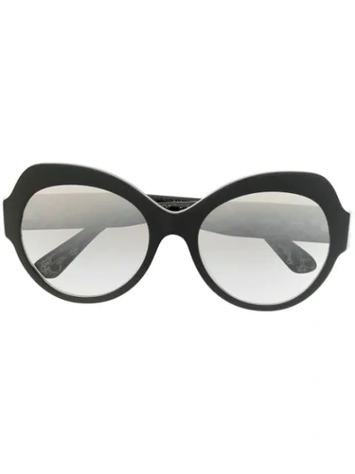 Shop Dolce & Gabbana Oversized Round Sunglasses In Black