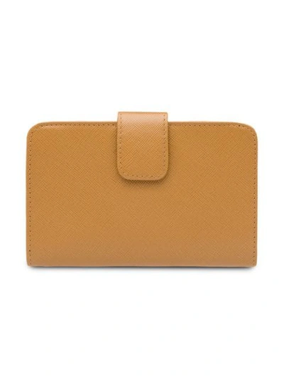 Shop Prada Medium Saffiano Leather Wallet In F098l Caramel
