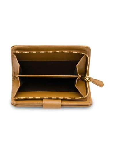 Prada Medium Saffiano Leather Wallet In F098l Caramel