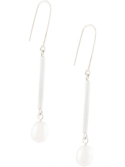Shop Meadowlark Roma Small Earrings In Sterling Silver & Pearl
