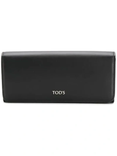 Shop Tod's Logo Plaque Wallet In Black