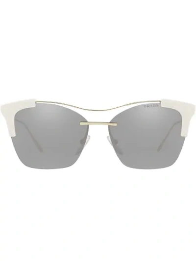 Shop Prada Cat Eye Sunglasses In Metallic
