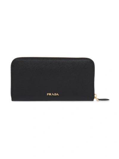 Shop Prada Verziertes Portemonnaie In Black