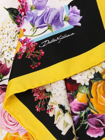 Shop Dolce & Gabbana Classic Floral Square Scarf In Black