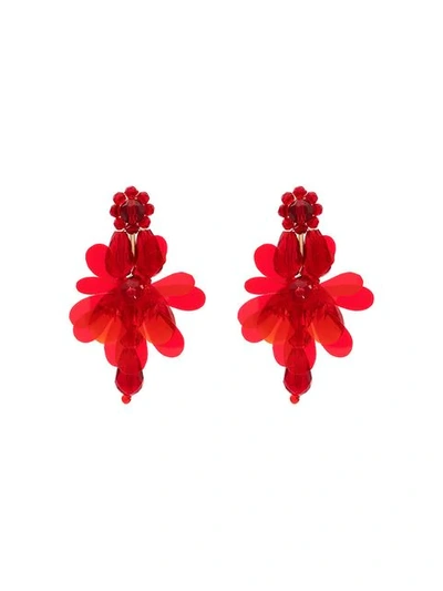 Shop Simone Rocha Red Flower Earrings