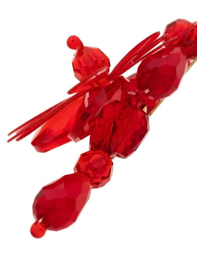 SIMONE ROCHA RED FLOWER EARRINGS - 红色