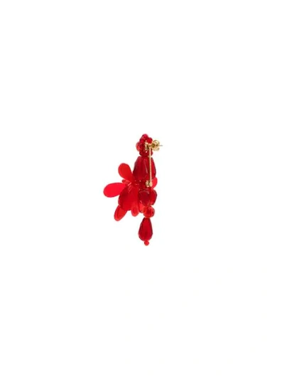 SIMONE ROCHA RED FLOWER EARRINGS - 红色