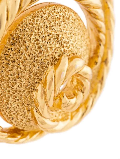 Pre-owned Trifari Vintage 1960's  Swirl Earrings In Gold