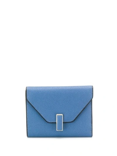 Shop Valextra Trifold Wallet In Blue