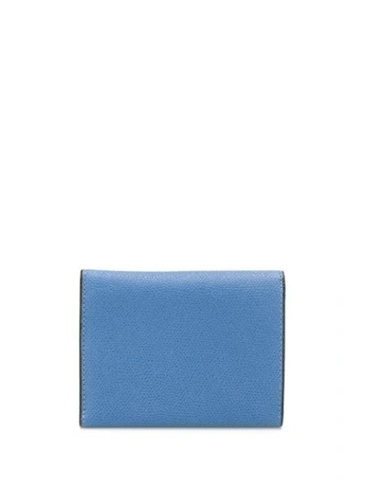 Shop Valextra Trifold Wallet In Blue