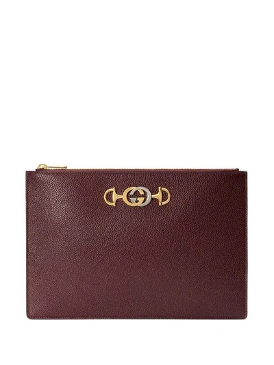 Shop Gucci Zumi Pouch In Red