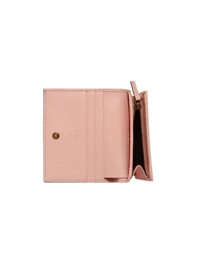 Shop Gucci Signature Card Case With Cat In Pink