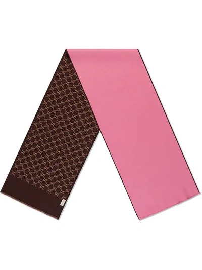 Shop Gucci Gg Wool Silk Scarf In Pink